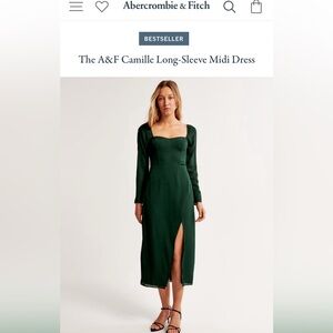 The A&F Camille Long-Sleeve Midi Dress - Size Large
